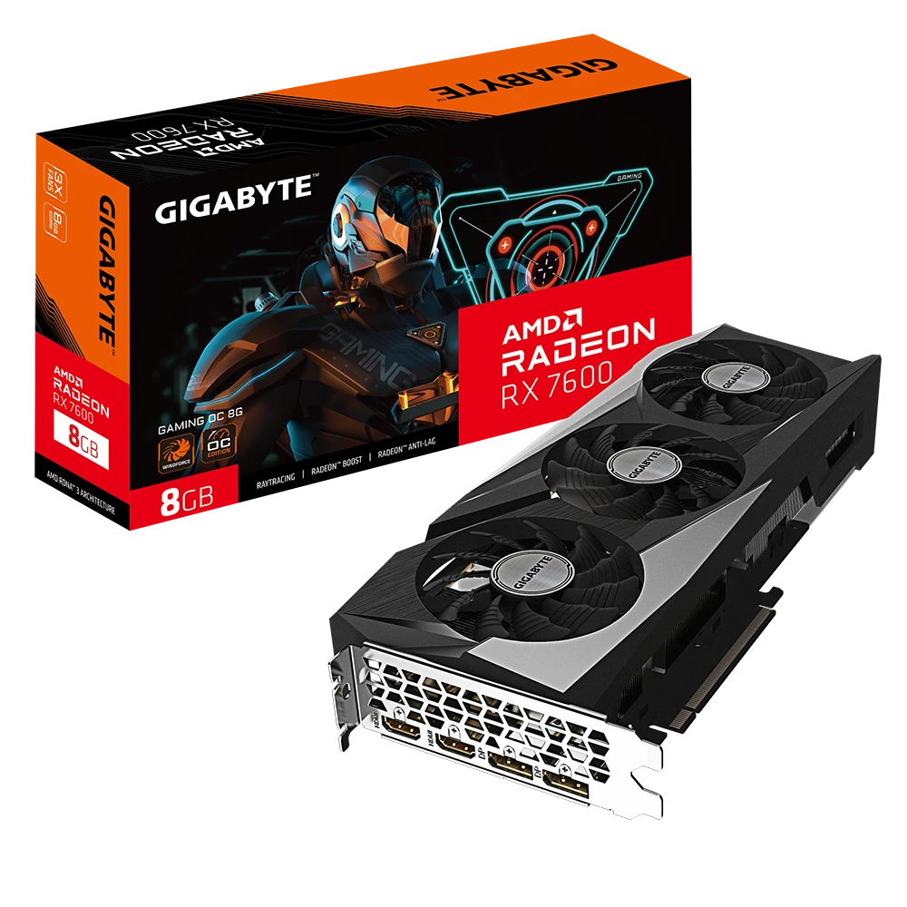 Gigabyte Radeon RX 7600 GAMING OC 8G  (Rev. 1.0 / 1.1)
